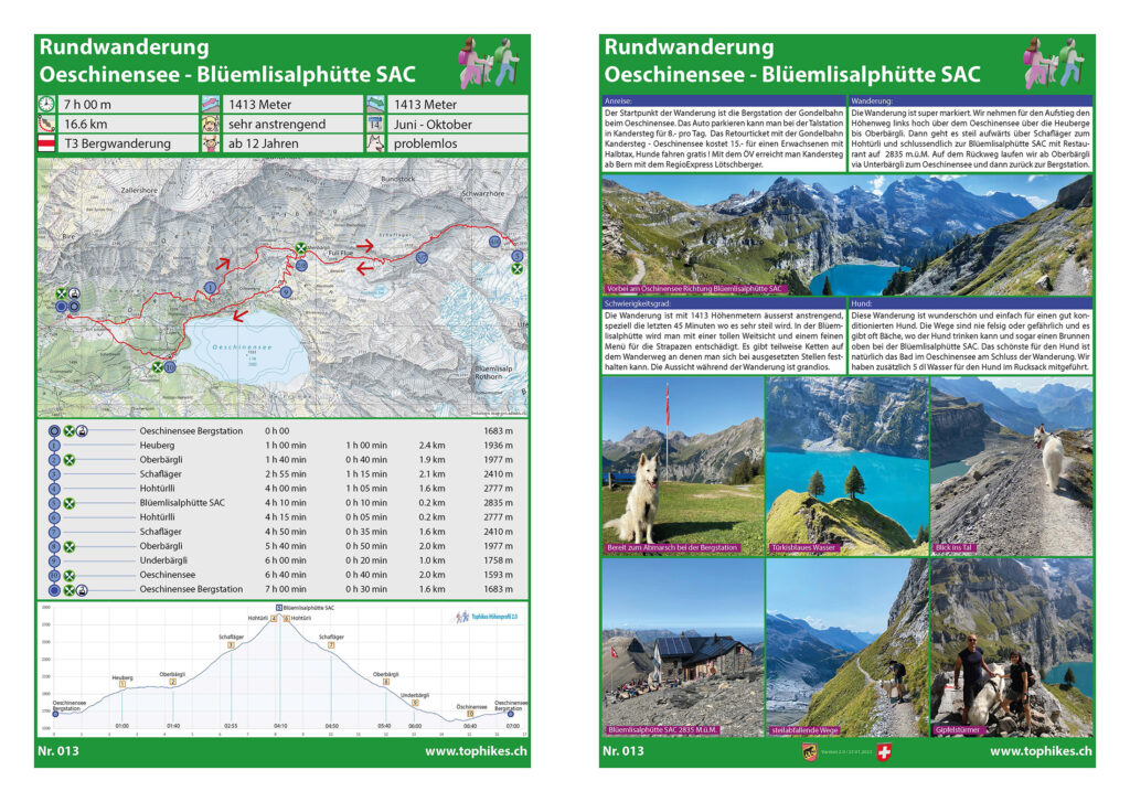 Rundwanderung Oeschinensee - Blüemlisalphütte SAC - Factsheet