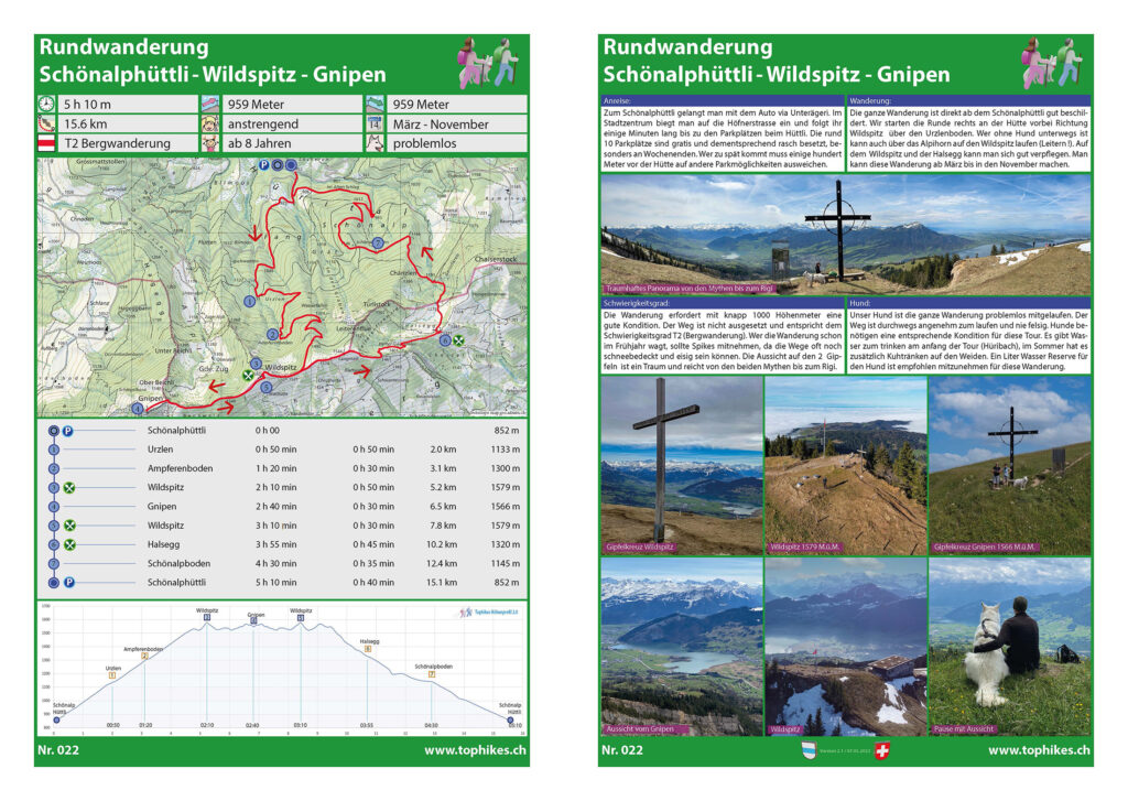 Rundwanderung Schönalphüttli - Wildspitz - Gnipen - Factsheet