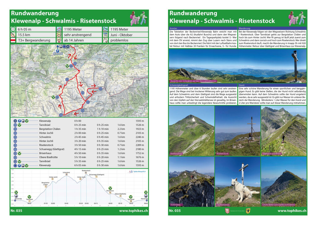 Rundwanderung Klewenalp - Schwalmis - Risentenstock - Factsheet