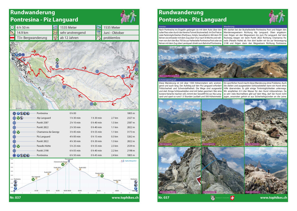Rundwanderung Pontresina - Piz Languard - Factsheet