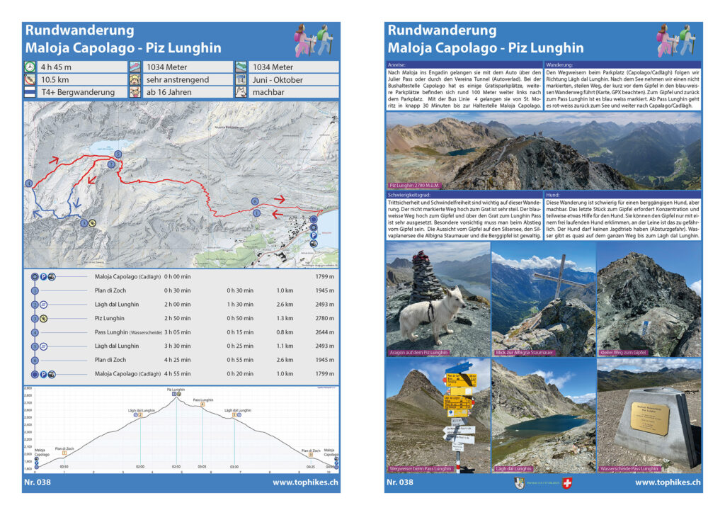 Rundwanderung Maloja Capolago - Piz Lunghin - Factsheet