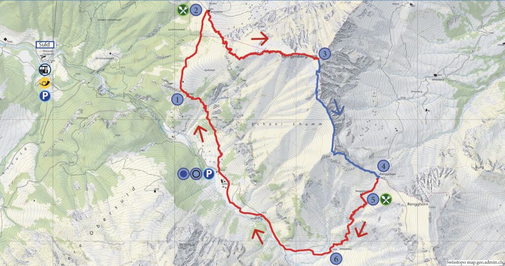 Rundwanderung Schlieri - Morgenberghorn - Wanderkarte