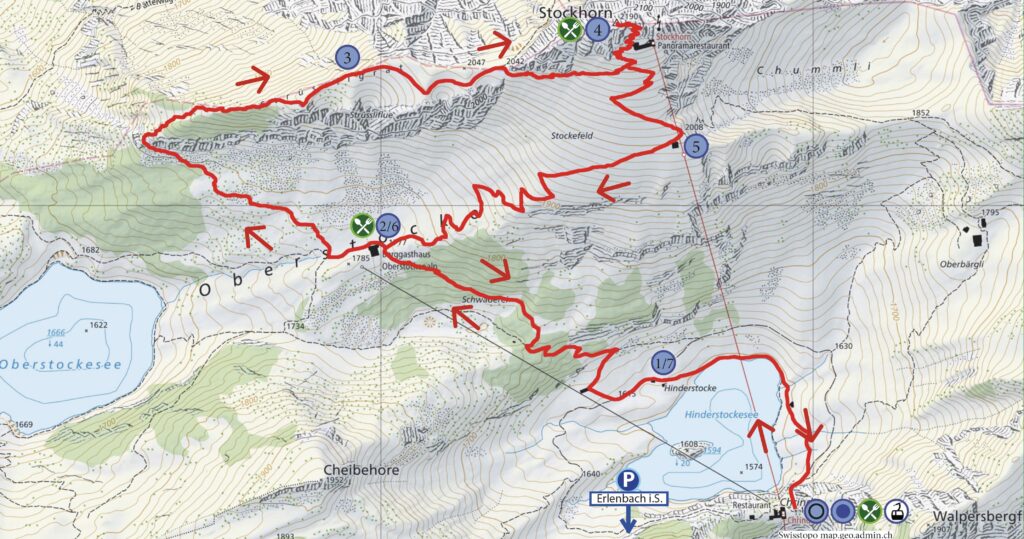 Rundwanderung Chrindi - Stockhorn - Wanderkarte