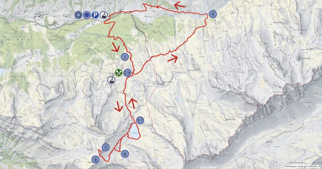 Rundwanderung Käppeliberg - Siwfass - Wanderkarte