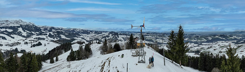 Schneeschuhwanderung Gonten - Hundwiler Höhi - Panorama 1