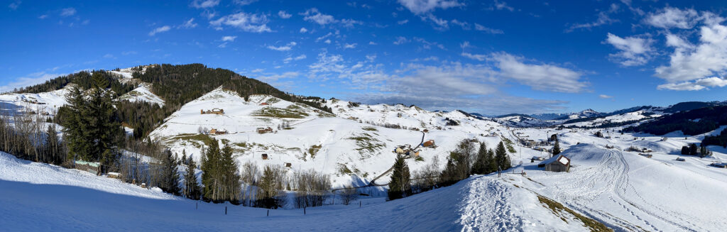 Schneeschuhwanderung Gonten - Hundwiler Höhi - Panorama 1