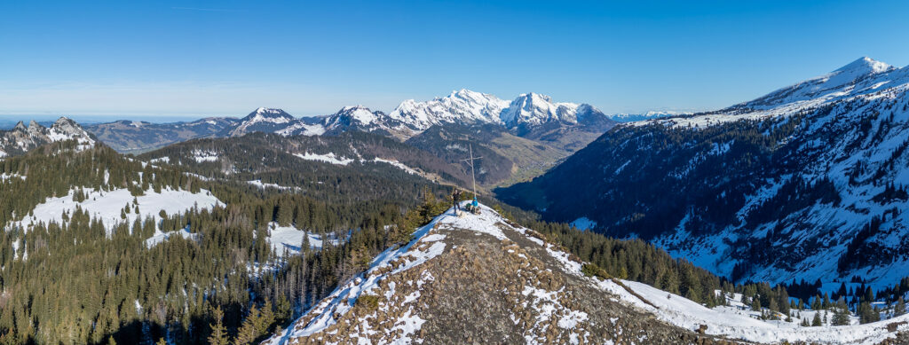 Schneeschuhwanderung Arvenbüel - Flügespitz - Panorama 3