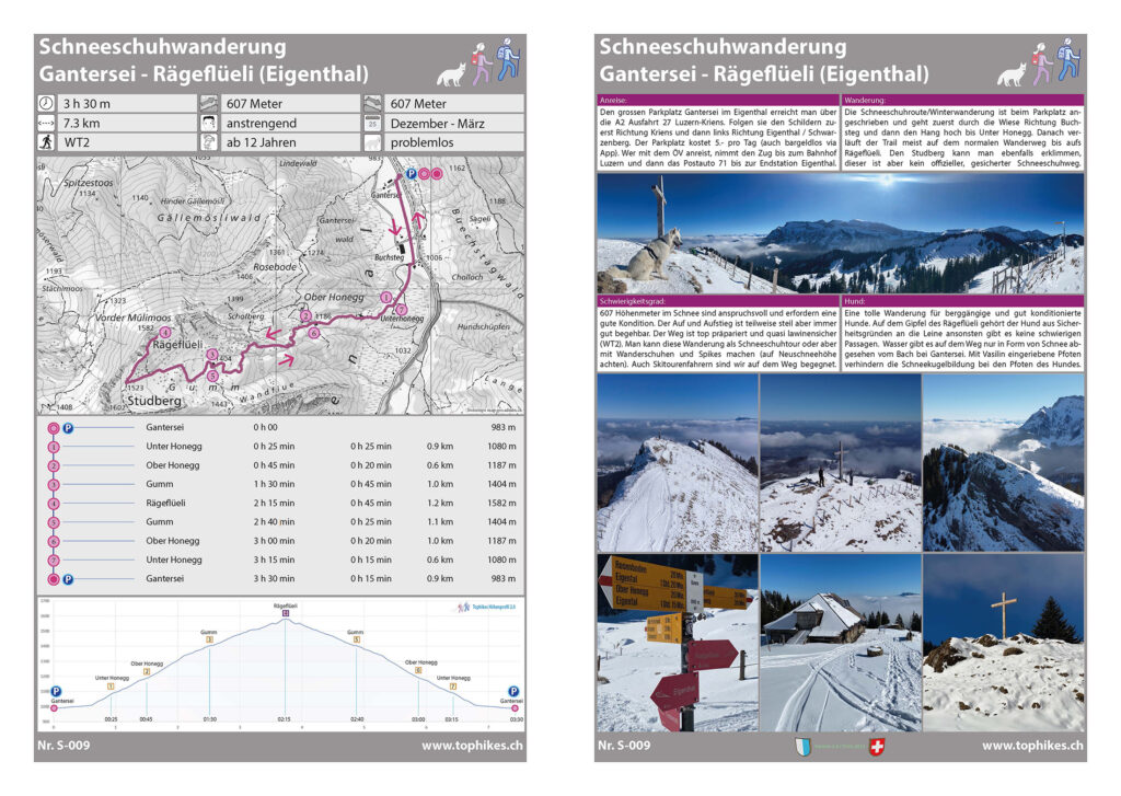 Schneeschuhwanderung Gantersei - Rägeflüeli (Eigenthal) - Factsheet