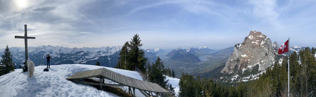 Schneeschuhwanderung Ibergeregg - Rotenflue - Panorama 1