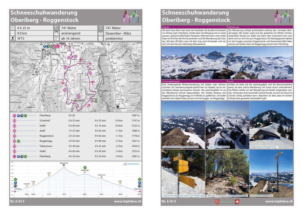 Schneeschuhwanderung Oberiberg - Roggenstock - Factsheet