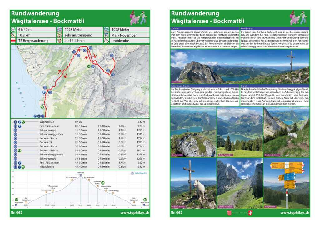 Rundwanderung Wägitalersee - Bockmattli - Factsheet