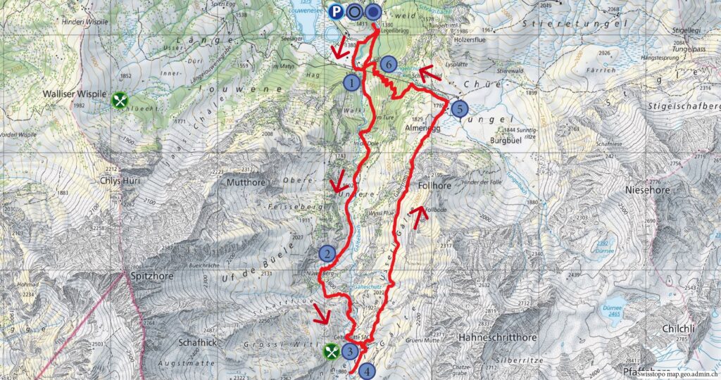 Rundwanderung Lauenensee – Geltenhütte SAC (Gstaad) - Wanderkarte