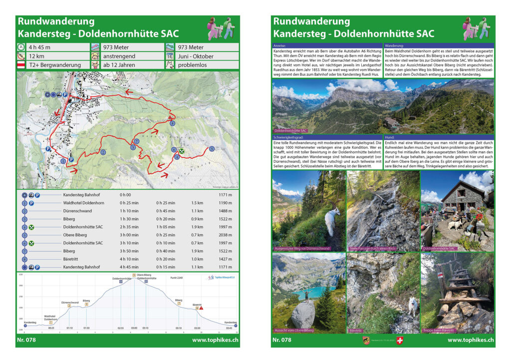 Rundwanderung Kandersteg - Doldenhornhütte SAC - Factsheet