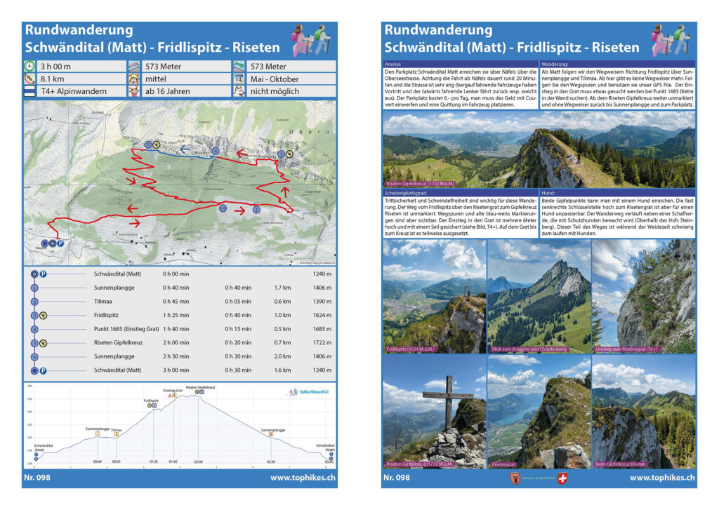 Rundwanderung Schwändital (Matt) - Fridlispitz - Riseten - Factsheet