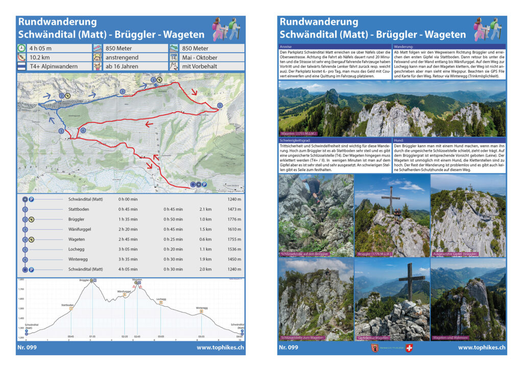 Rundwanderung Schwändital (Matt) - Brüggler - Wageten - Factsheet