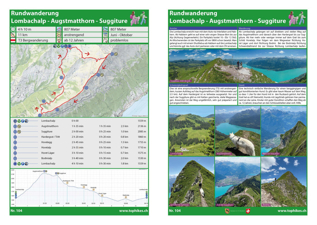 Rundwanderung Lombachalp - Augstmatthorn - Suggiture - Factsheet