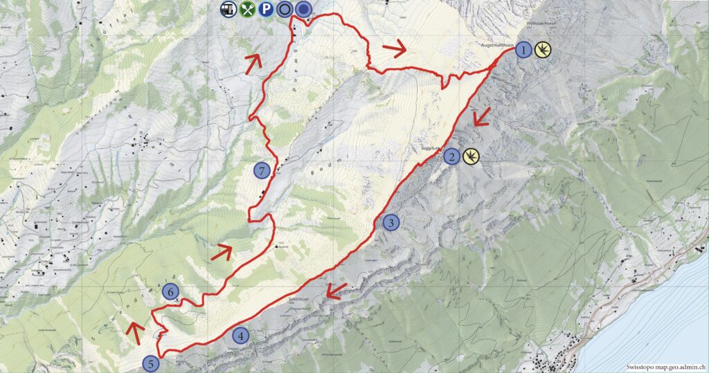 Rundwanderung Lombachalp - Augstmatthorn - Suggiture - Wanderkarte