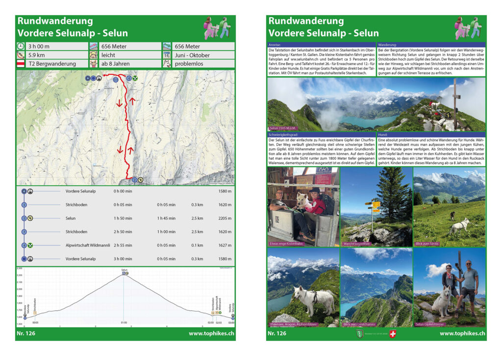 Rundwanderung Vordere Selunalp - Selun - Factsheet