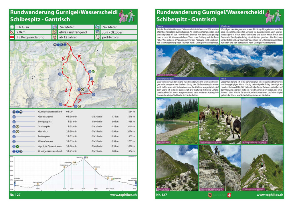 Rundwanderung Gurnigel/Wasserscheidi - Schibespitz - Gantrisch - Factsheet