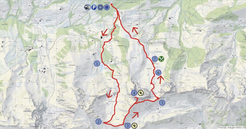 Rundwanderung Gurnigel/Wasserscheidi - Schibespitz - Gantrisch - Wanderkarte