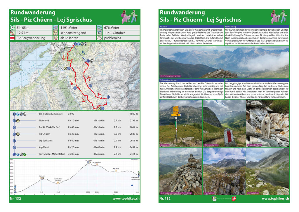 Rundwanderung Sils - Piz Chüern - Lej Sgrischus - Factsheet