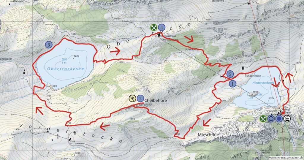 Rundwanderung Chrindi - Cheibehorn - Wanderkarte
