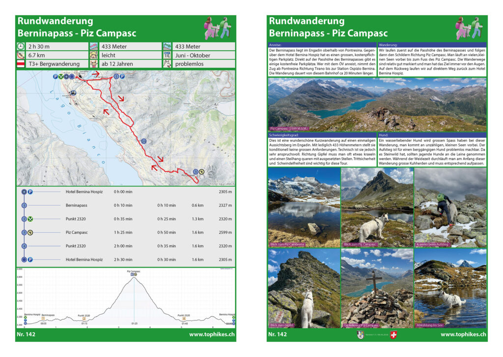 Rundwanderung Berninapass - Piz Campasc -Factsheet