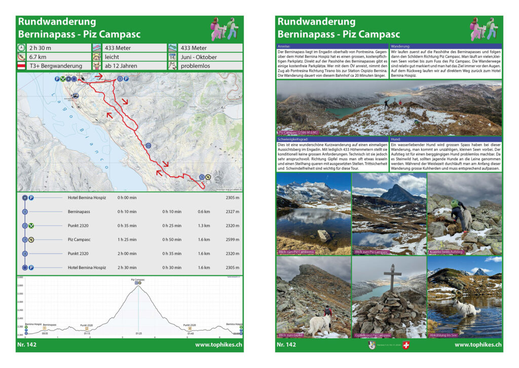 Rundwanderung Berninapass - Piz Campasc -Factsheet