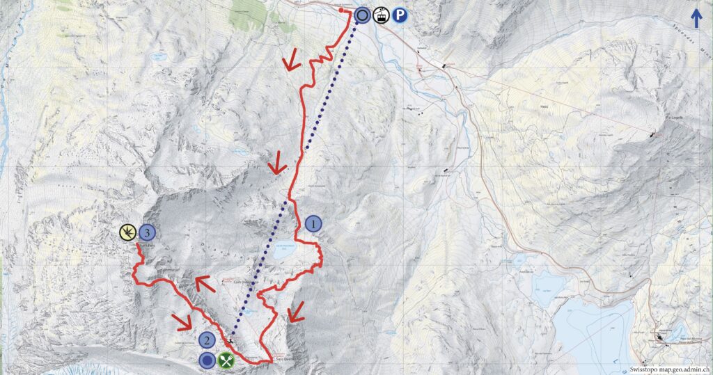 Rundwanderung Diavolezza - Munt Pers - Wanderkarte