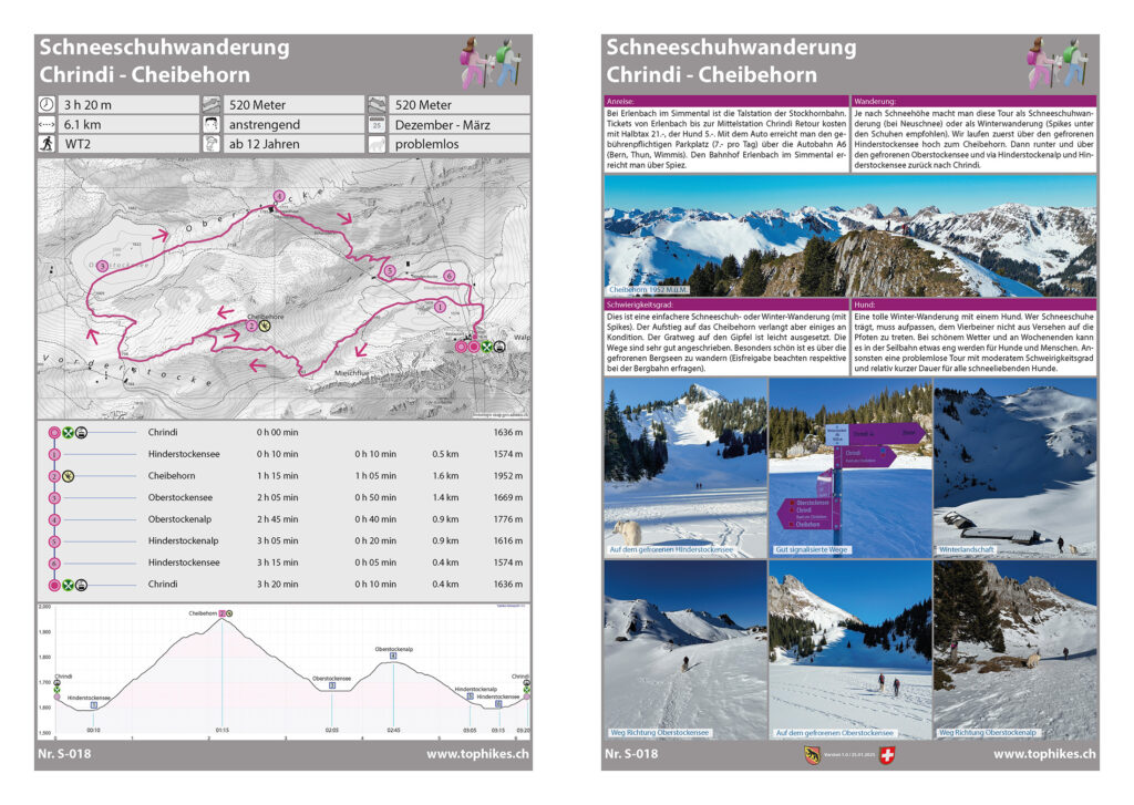 Schneeschuhwanderung Chrindi - Cheibehorn - Factsheet