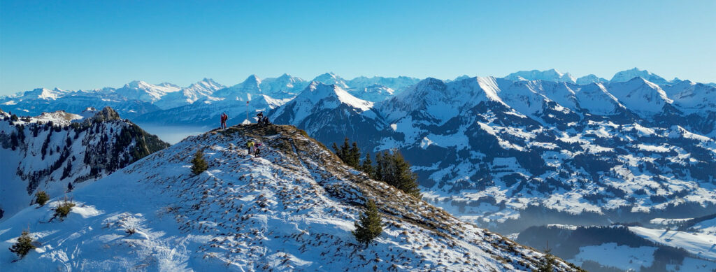 Schneeschuhwanderung Chrindi - Cheibehorn - Panorama 1