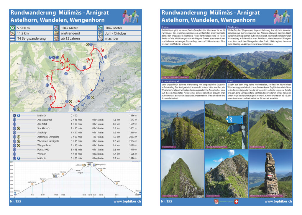 Rundwanderung Mülimäs - Arnigrat (Astelhorn Wandelen Wengenhorn) - Factsheet