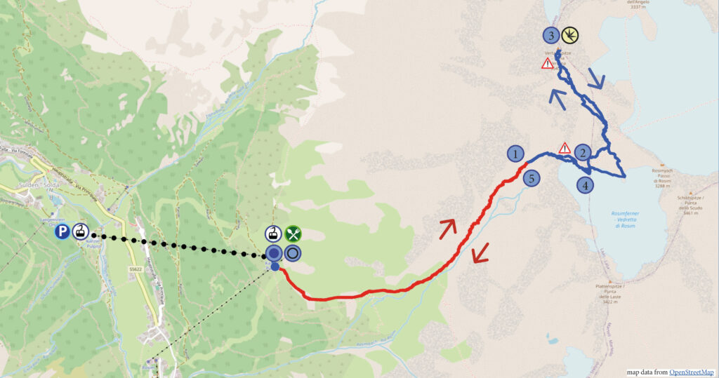 Rundwanderung Sulden (Kanzel) - Vertainspitze - Cima Vertana - Wanderkarte