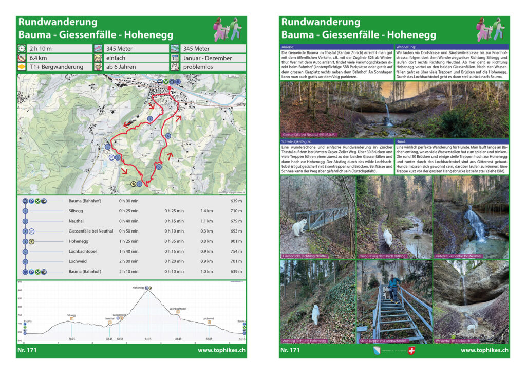 Rundwanderung Bauma - Giessenfälle - Hohenegg - Factsheet