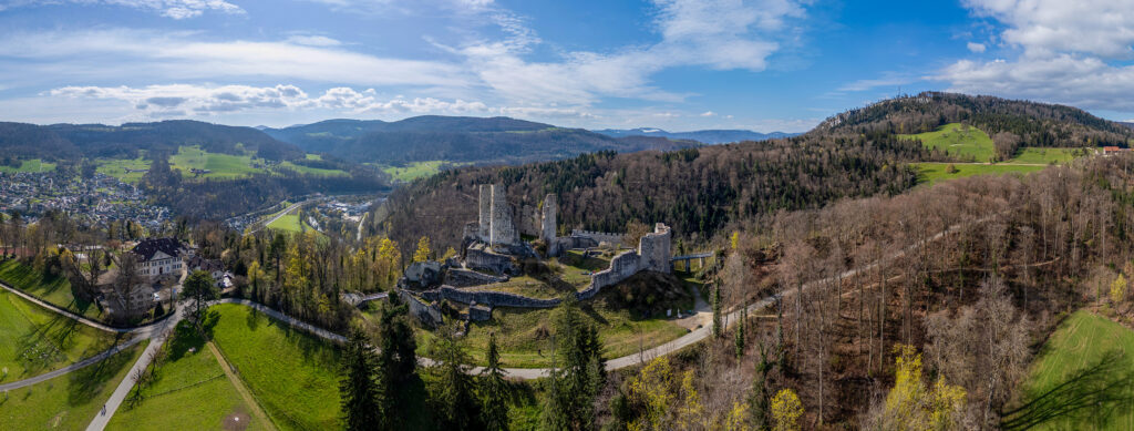 Rundwanderung Aesch - Burgruine Pfeffingen - Blattepass - Panorama 2