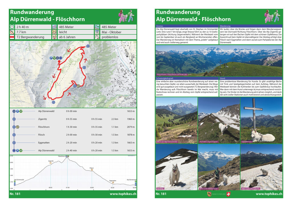 Rundwanderung Alp Dürrenwald - Flöschhorn - Factsheet