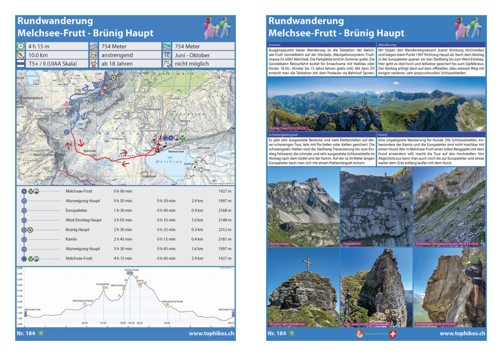Rundwanderung Melchsee-Frutt - Brünig Haupt - Factsheet