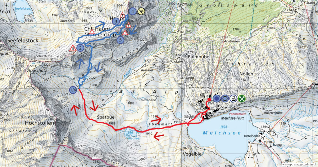 Rundwanderung Melchsee-Frutt - Brünig Haupt - Wanderkarte