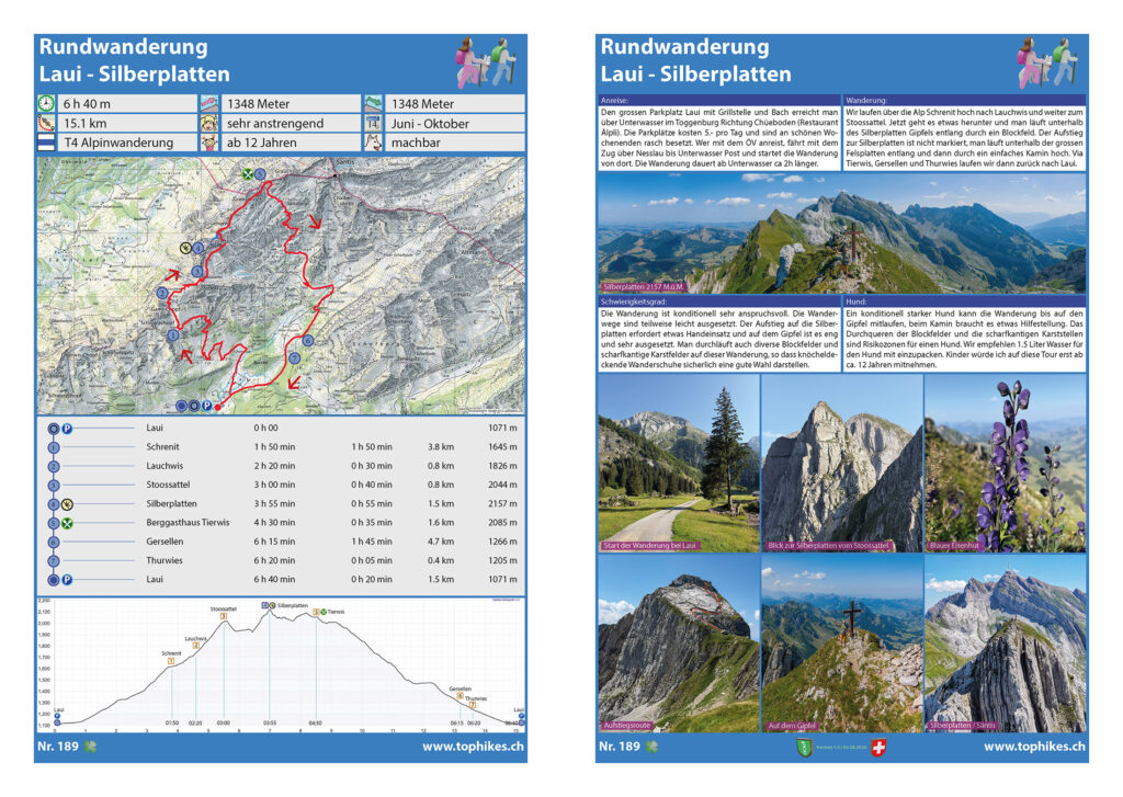 Rundwanderung Laui - Silberplatten - Factsheet