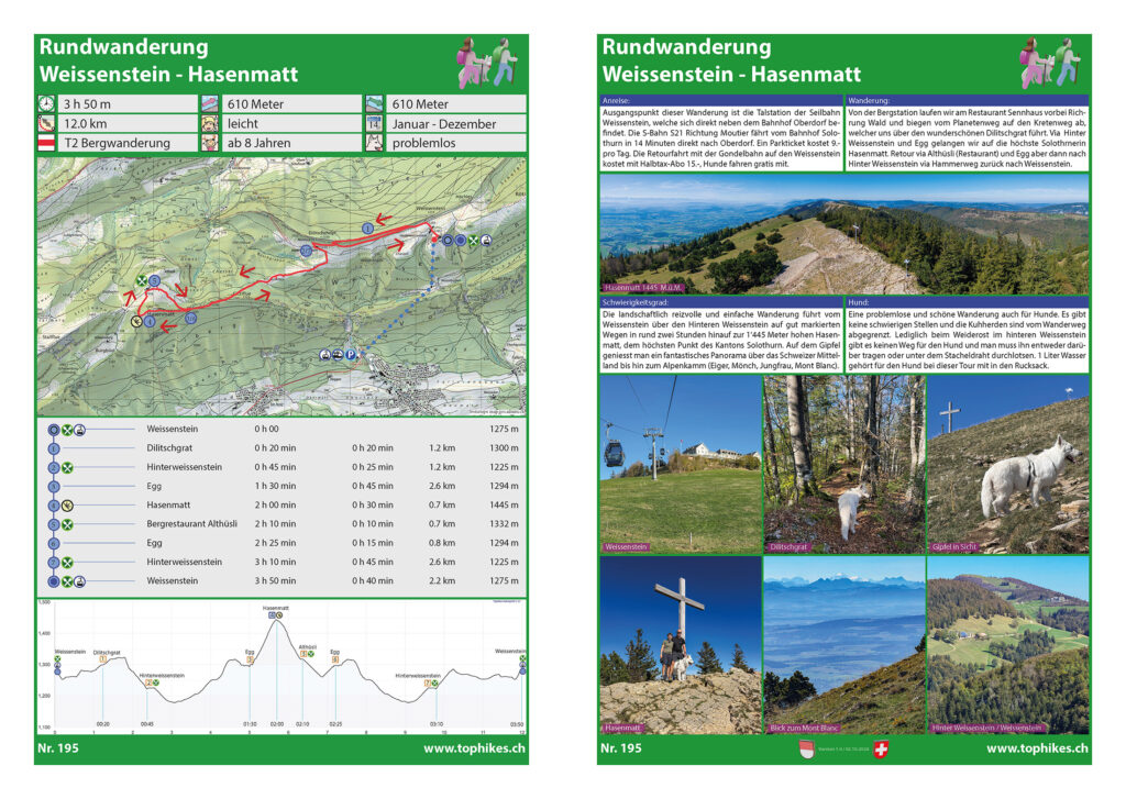 Rundwanderung Weissenstein - Hasenmatt - Factsheet